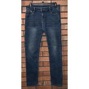 Fredd Marshall Boys Fleece Lined Straight Leg Jeans Dark Wash Blue Size 16